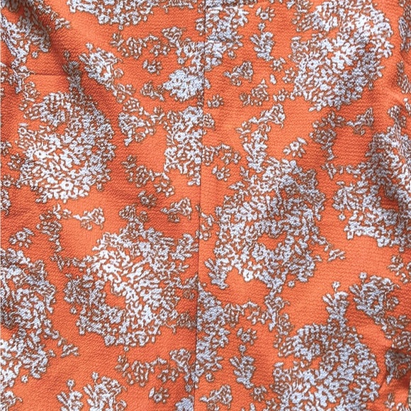 Deep V Neck Floral Print Romper, Ruffle Hem Short with Belt, M - Picture 2 of 12